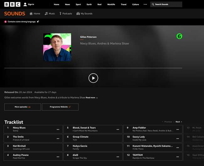 BBC Radio6, Gilles Peterson's program. TAMTAM is on the 12th of the track list